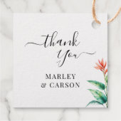 Couple Names Vielen Dank Greenery Gold Geschenkanhänger (Rückseite)