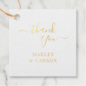 Couple Names Vielen Dank Greenery Gold Geschenkanhänger (Vorderseite)