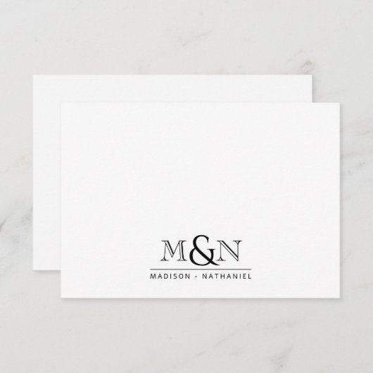 Couple Newlyly Ampersand Monogram Mitteilungskarte (Vorne/Hinten)