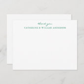 Couple Newlyn Green Script Danke Stationery Mitteilungskarte (Vorne/Hinten)