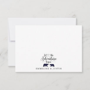 Couple Newlywed Ließ das Abenteuer Mitteilungskarte