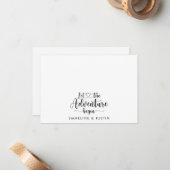 Couple Newlywed Ließ das Abenteuer Mitteilungskarte (Vorderseite/Rückseite Beispiel)