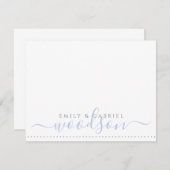 Couple Newlyweds Name Wedding Monogram Blue Mitteilungskarte (Vorne/Hinten)