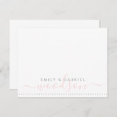 Couple Newlyweds Name Wedding Monogram Pink Script Mitteilungskarte (Vorne/Hinten)