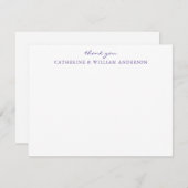 Couple Newlyy Lila Script Danke Stationery Mitteilungskarte (Vorne/Hinten)