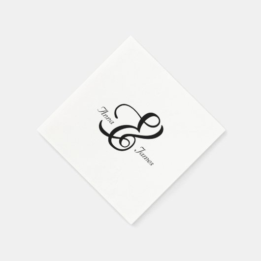 Couple Octavia Ampersand Wedding Napkins Serviette (Ecke)