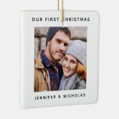Couple Our First Christmas Foto Keramikornament (Rechts)