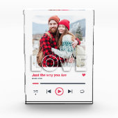 Couple Personalisiert Song Glas Art Cover Geschenk Fotoblock (Vorderseite)