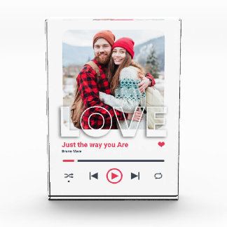 Couple Personalisiert Song Glas Art Cover Geschenk Fotoblock