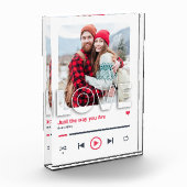 Couple Personalisiert Song Glas Art Cover Geschenk Fotoblock (Links)