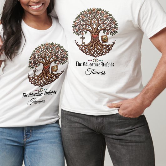 Couple Personalized The Adventure unfold T-Shirt