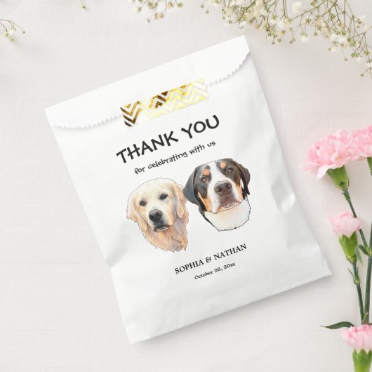 Couple Pet Hand Zeichne Personalisiert Danke Geschenktütchen (Versiegelt)