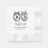 Couple Pet Hand Zeichnend Drinks auf Me Napkins Serviette (Vorderseite)