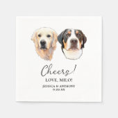 Couple Pet Hand Zeichnend Personalisierte Beifall Serviette (Vorderseite)