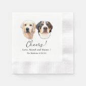 Couple Pet Hand Zeichnend Personalisierte Beifall Serviette (Vorderseite)