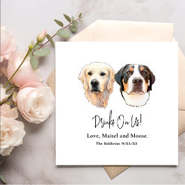 Couple Pet Hand Zeichnend Personalisierte Getränke Serviette