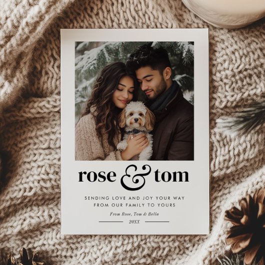 Couple Pet Holiday Heart Foto Feiertagskarte