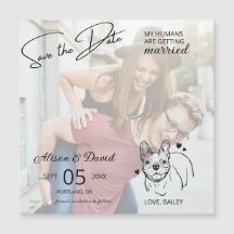 Couple Photo French Bulldog Wedding Save the Date