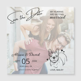 Couple Photo French Bulldog Wedding Save the Date Magneteinladung