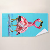 Couple Pink Flamingo Badetuch Badehandtuch (Badehandtuch)