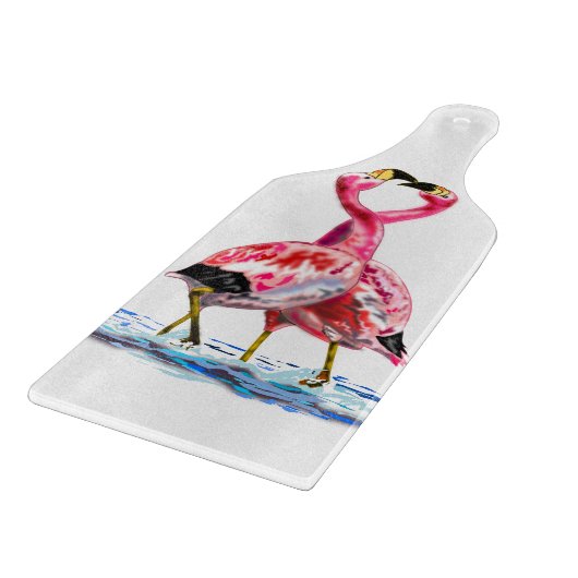 Couple Pink Flamingo Cutting Board Schneidebrett (Ecke)