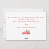 Couple Pregnancy Ankündigung Weihnachtskarte (Rückseite)