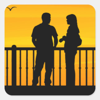 Couple Quadratischer Aufkleber