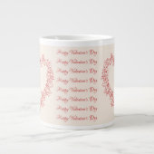 Couple Red Heart Elegante Moderner Valentinstag Jumbo-Tasse (Vorderseite)