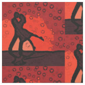 Couple Red Silhouette Stoff (Nahaufnahme)