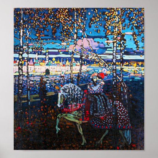 Couple Riding a White Horse, Wassily Kandinsky Poster (Vorne)