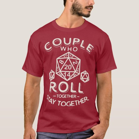 Couple RPG Print Fantasy Tabletop Gaming Würfel T-Shirt (Vorderseite)