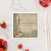 Couple’s Champagne Floral Wedding Shower Serviette (Beispiel)