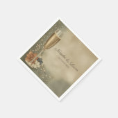 Couple’s Champagne Floral Wedding Shower Serviette (Ecke)