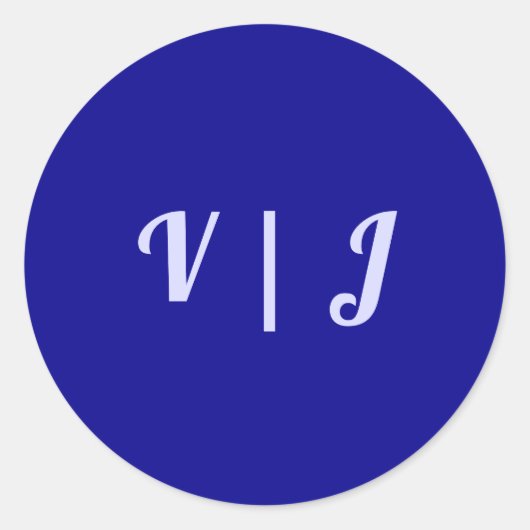 Couple’s Initials on Dark Blue Small Round Sticker (Vorderseite)