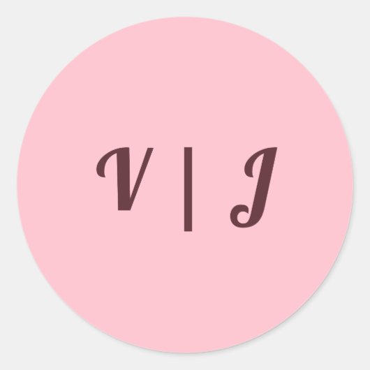 Couple’s Initials on Pink Small Round Sticker (Vorderseite)
