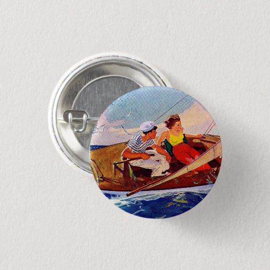 Couple Sailing von R.J. Cavaliere Button (Vorne & Hinten)