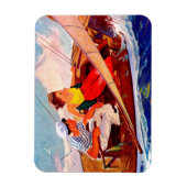 Couple Sailing von R.J. Cavaliere Magnet (Vertikal)