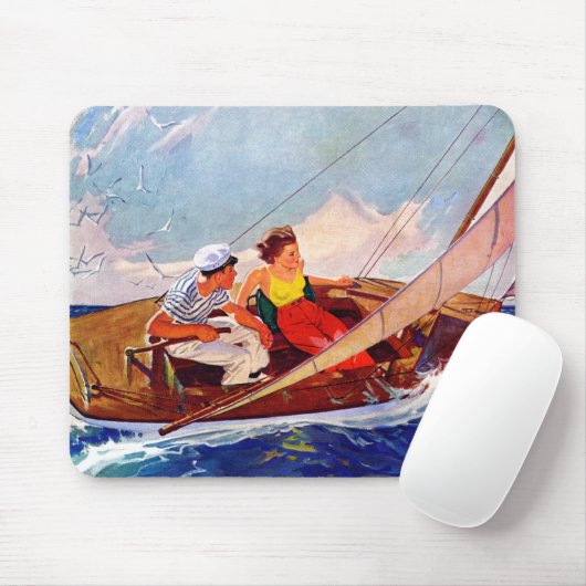 Couple Sailing von R.J. Cavaliere Mousepad (Mit Mouse)