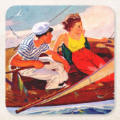 Couple Sailing von R.J. Cavaliere Rechteckiger Pappuntersetzer (Vorderseite)