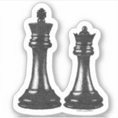 "Couple" Schach King & Queen Stipple Aufkleber (Vorderseite)