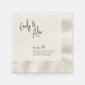 Couple Script Fun Facts Wedding Napkins Serviette (Vorderseite)