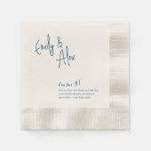 Couple Script Fun Facts Wedding Napkins Serviette (Vorderseite)