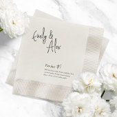 Couple Script Fun Facts Wedding Napkins Serviette