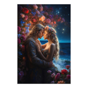 *~* Couple Sea Fantasy Romance AP51 Blume Fotodruck