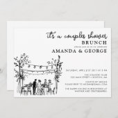 Couple shower brunch sketchy invitation einladung (Vorne/Hinten)