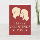 Couple Silhouette Happy Valentines Romantic Karte (Vorderseite)
