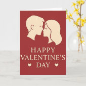 Couple Silhouette Happy Valentines Romantic Karte (Gelbe Blume)