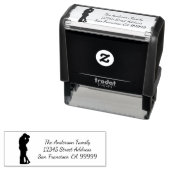 Couple Silhouette - Selbstfarbige Adressenanschrif Permastempel (Beispiel)