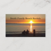 Couple Sit On Beach bei Sunset Business Card Visitenkarte (Vorderseite)