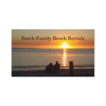 Couple Sit On Beach bei Sunset Business Card